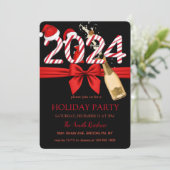 2024年サンタクロース、シャンパン エレガントチック 招待状 (スタンド正面)