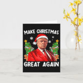 2024年サンタト素晴らしランプおもしろいで再びクリスマス カード (黄色い花)