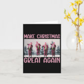 2024年サンタト素晴らしランプおもしろいで再びクリスマス カード (黄色い花)