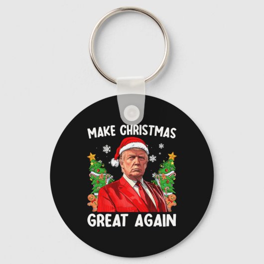 2024年サンタト素晴らしランプおもしろいで再びクリスマス キーホルダー (正面)