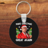 2024年サンタト素晴らしランプおもしろいで再びクリスマス キーホルダー (正面)
