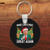 2024年サンタト素晴らしランプおもしろいで再びクリスマス キーホルダー (正面)