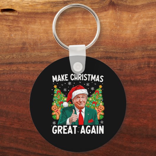 2024年サンタト素晴らしランプおもしろいで再びクリスマス キーホルダー (正面)