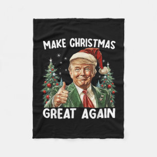 2024年サンタト素晴らしランプおもしろいで再びクリスマス フリースブランケット