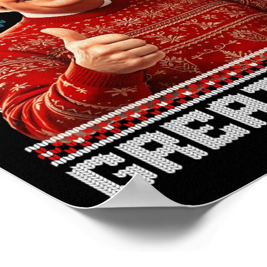 2024年サンタト素晴らしランプおもしろいで再びクリスマス ポスター (角)