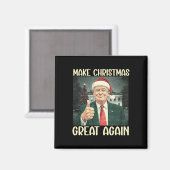 2024年サンタト素晴らしランプおもしろいで再びクリスマス マグネット (正面/裏面)
