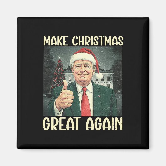 2024年サンタト素晴らしランプおもしろいで再びクリスマス マグネット (正面)