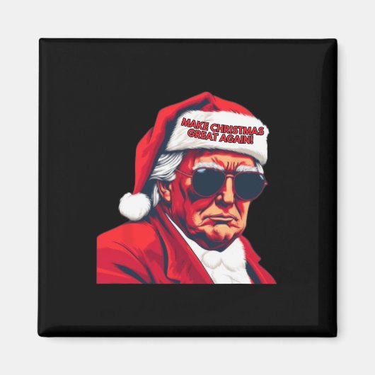 2024年サンタト素晴らしランプおもしろいで再びクリスマス マグネット (正面)