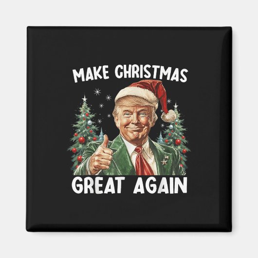 2024年サンタト素晴らしランプおもしろいで再びクリスマス マグネット (正面)