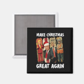 2024年サンタト素晴らしランプおもしろいで再びクリスマス マグネット (正面/裏面)