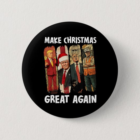 2024年サンタト素晴らしランプおもしろいで再びクリスマス 缶バッジ (正面)