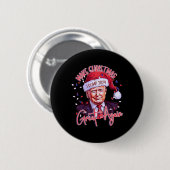 2024年サンタト素晴らしランプおもしろいで再びクリスマス 缶バッジ (正面&裏面)