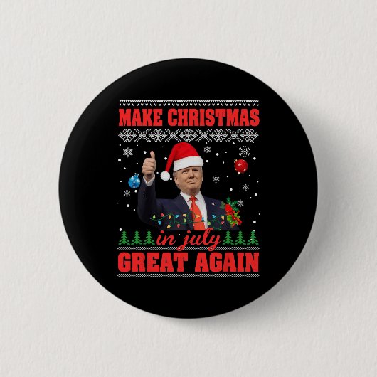 2024年サンタト素晴らしランプおもしろいで再びクリスマス 缶バッジ (正面)