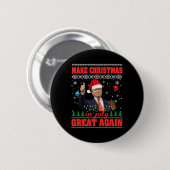 2024年サンタト素晴らしランプおもしろいで再びクリスマス 缶バッジ (正面&裏面)