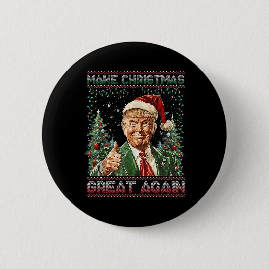 2024年サンタト素晴らしランプおもしろいで再びクリスマス 缶バッジ (正面)