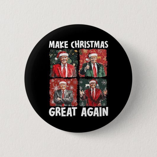 2024年サンタト素晴らしランプおもしろいで再びクリスマス 缶バッジ (正面)