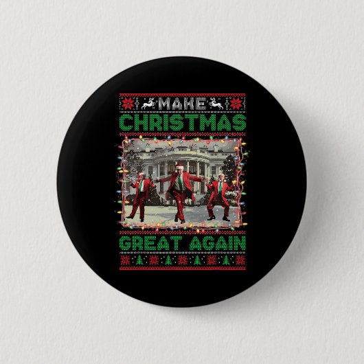 2024年サンタト素晴らしランプおもしろいで再びクリスマス 缶バッジ (正面)