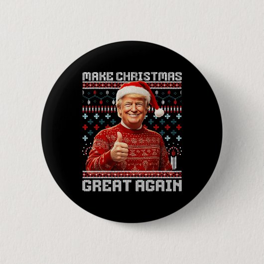 2024年サンタト素晴らしランプおもしろいで再びクリスマス 缶バッジ (正面)