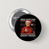 2024年サンタト素晴らしランプおもしろいで再びクリスマス 缶バッジ (正面&裏面)