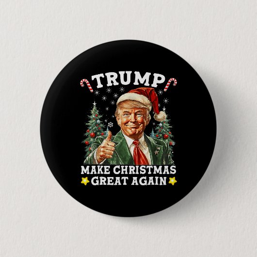 2024年サンタト素晴らしランプおもしろいで再びクリスマス 缶バッジ (正面)