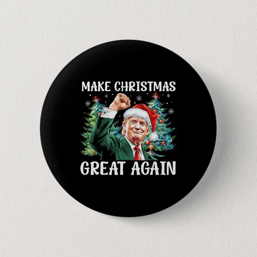 2024年サンタト素晴らしランプおもしろいで再びクリスマス 缶バッジ (正面)