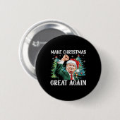 2024年サンタト素晴らしランプおもしろいで再びクリスマス 缶バッジ (正面&裏面)