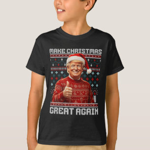 2024年サンタト素晴らしランプおもしろいで再びクリスマス Tシャツ