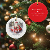 2024年サンタ 洪水に濡れた北極 ユーモアあふれるホリデー セラミックオーナメント