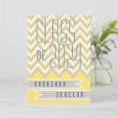 2024年シェブロンモダンイエロー卒業のクラス 招待状 (スタンド正面)