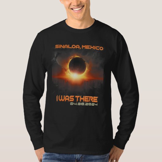 2024年シナロア州皆既日食の街並み Tシャツ (正面)
