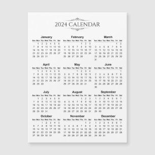 2024年シンプルのカレンダー  磁気カード