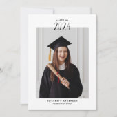 2024年シンプルエレガント卒業写真のクラス 案内状 (正面)