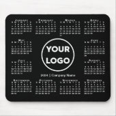 2024年シンプルカレンダーのビジネスのロゴを黒に変換 マウスパッド (正面)