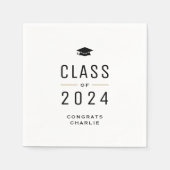 2024年シンプルタイポグラフィクラス卒業 スタンダードカクテルナプキン (正面)