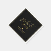 2024年シンプル卒業金ゴールドブラック・クラス スタンダードカクテルナプキン (角)
