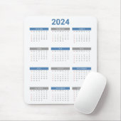 2024年シンプル1か月のカレンダー マウスパッド (マウス)