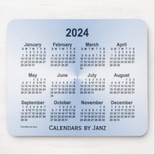 2024年スチールブルーカレンダー(Janz Mouse Pad) マウスパッド