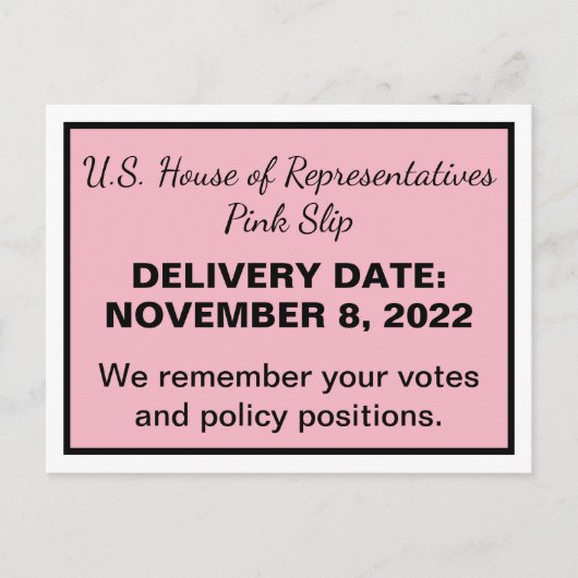 2024年スリップまたは滑ること選挙ピンクハウス ポストカード (正面)