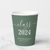 2024年セージグリーン卒業パーティーのクラス 紙コップ (正面)