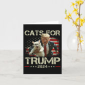 2024年トランプおもしろいのネコ20 カード (黄色い花)