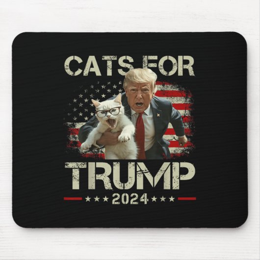 2024年トランプおもしろいのネコ20 マウスパッド (正面)