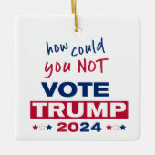 2024年トランプに投票できない方法 セラミックオーナメント (正面)