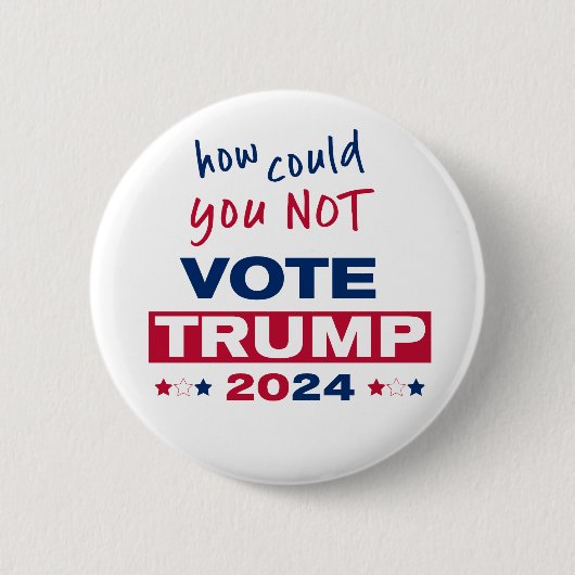 2024年トランプに投票できない方法 缶バッジ (正面)