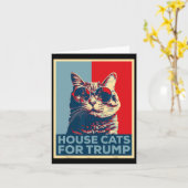 2024年トランプのためのハウス猫ウォン カード (黄色い花)