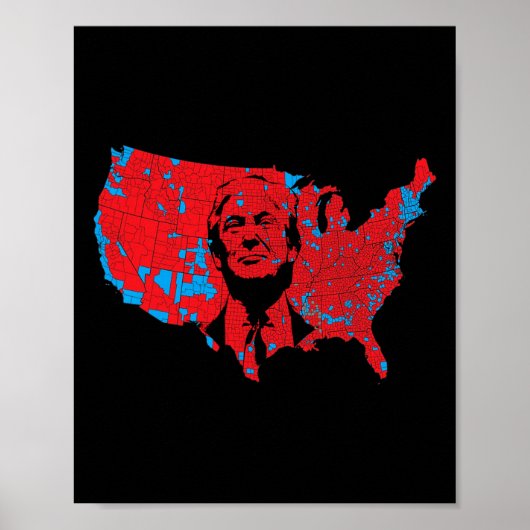 2024年トランプのアメリカの赤波の地図大統領の ポスター (正面)