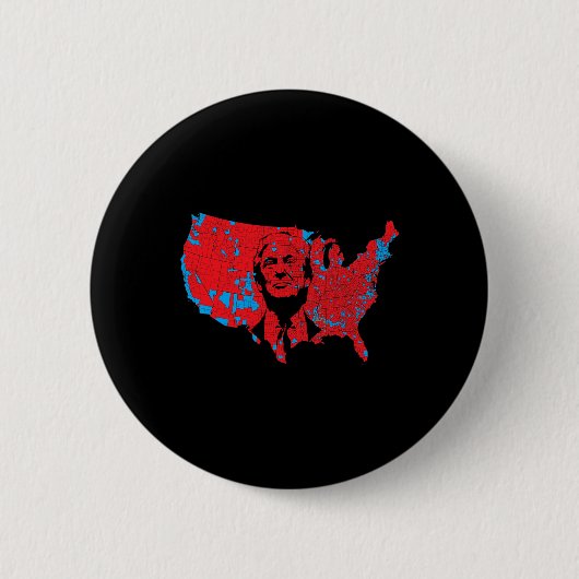 2024年トランプのアメリカの赤波の地図大統領の 缶バッジ (正面)