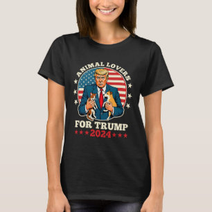 2024年トランプのネコと犬のキャンペーン動物愛好家 Tシャツ