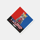 2024年トランプのネコ | バンストランプレッドブルー スタンダードカクテルナプキン (角)