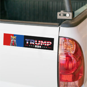 2024年トランプのネコ バンストランプレッドブルー バンパーステッカー