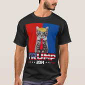 2024年トランプのネコ | バンストランプレッドブルー Tシャツ (正面)
